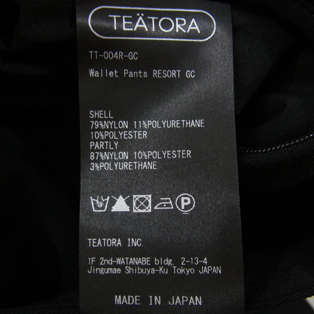 TEATORA テアトラ TT-004R-GC WALLET PANTS RESORT GHOST CODE SHADOW パンツ ブラック系 2【極上美品】【中古】