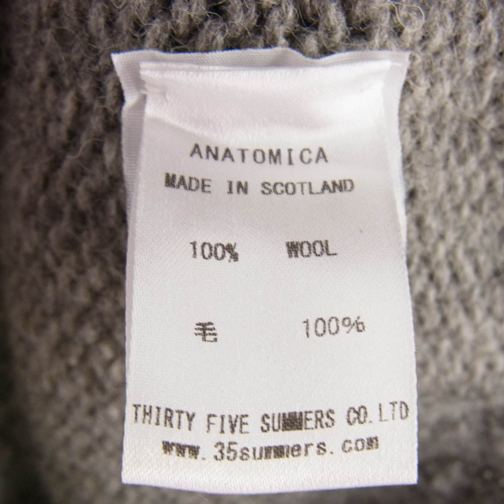 ANATOMICA アナトミカ 3PLY SHETLAND SWEATER TURTLE JAMIESON'S シェットランド セーター タートル ジャーミソンズ ニット グレー系 38【極上美品】【中古】