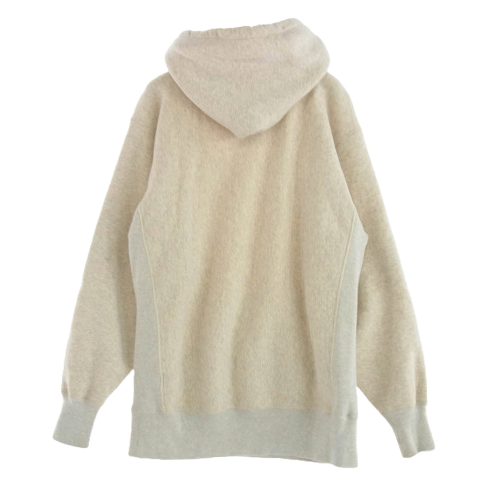 Champion チャンピオン C3-Q131 TRUE TO ARCHIVES トゥルートゥーアーカイブス RW PO AFTER HOOD-SLV GY リバースウィーブ スウェット 後付けパーカー アフターフーディ― ベージュ系 L【中古】