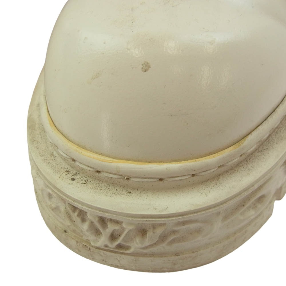 LOUIS VUITTON ルイ・ヴィトン 22AW D1 262 LV バロックライン モノグラムフラワー エナメル レースアップ レザーブーツ ホワイト系 7【中古】