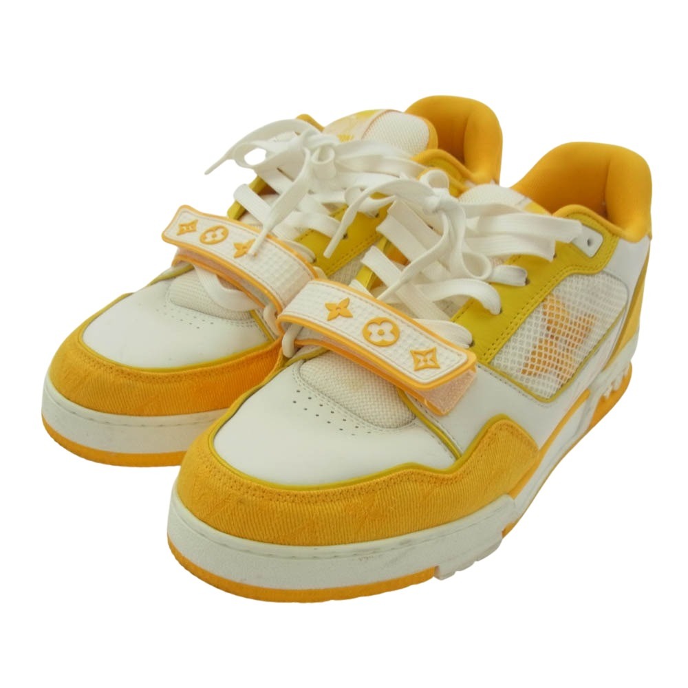 LOUIS VUITTON ルイ・ヴィトン G0 262 1ACHLP LV トレイナー スニーカー ホワイト系 イエロー系 7【中古】