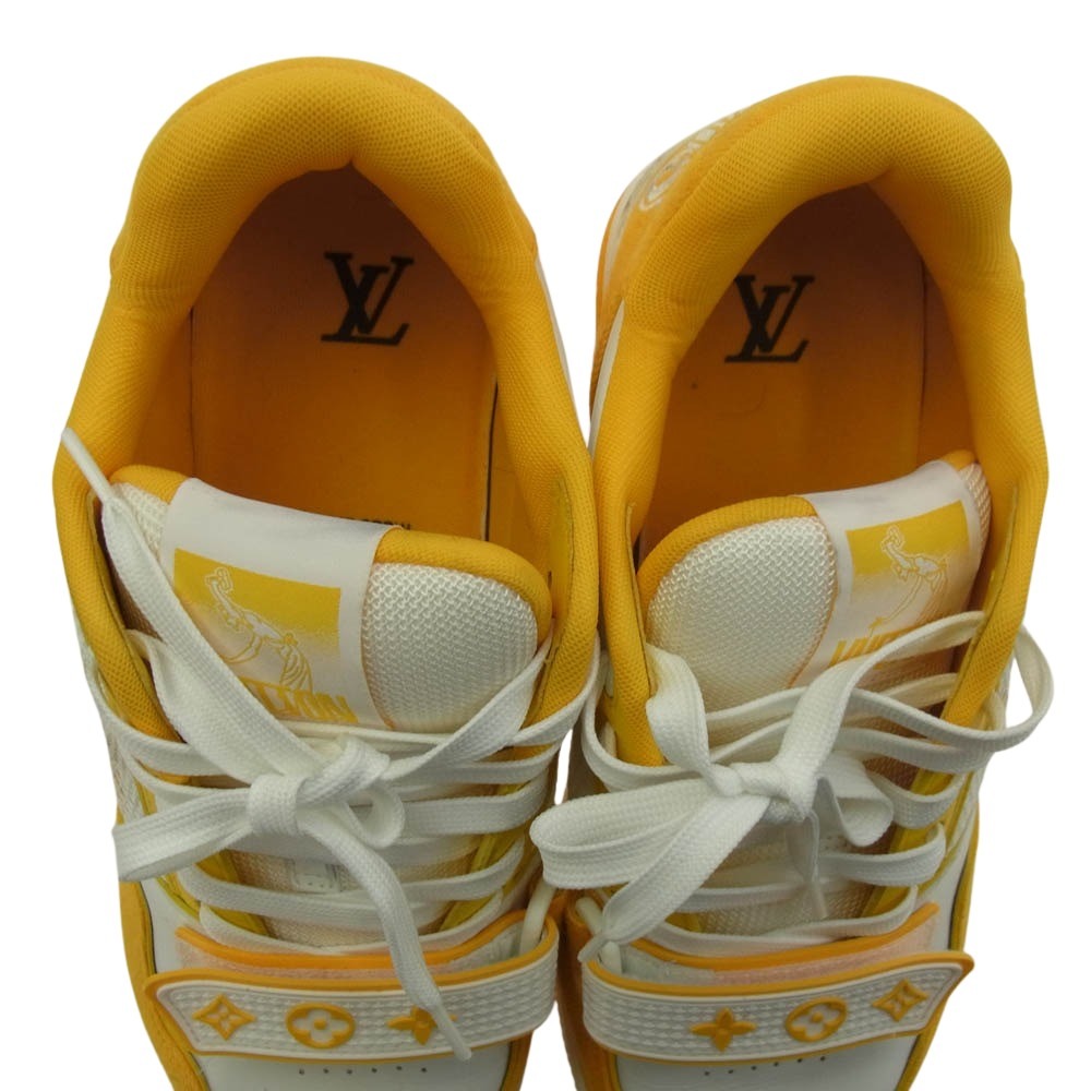 LOUIS VUITTON ルイ・ヴィトン G0 262 1ACHLP LV トレイナー スニーカー ホワイト系 イエロー系 7【中古】