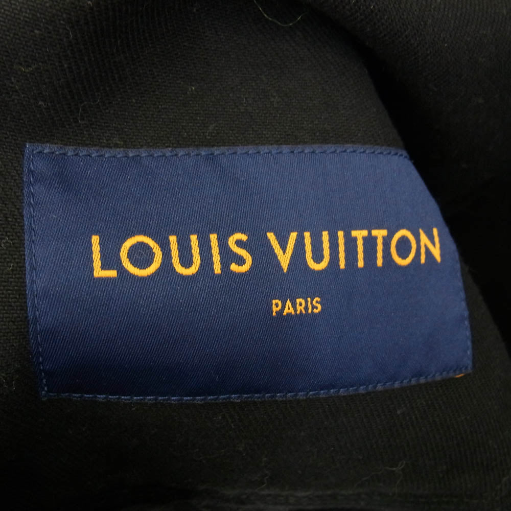 LOUIS VUITTON ルイ・ヴィトン 22AW 1AA4OF イタリア製 ヴァージル・アブロー期 モノグラム ディテール フーデッド デニム ジャケット フルジップ デニムフーディ ブラック系 48【中古】