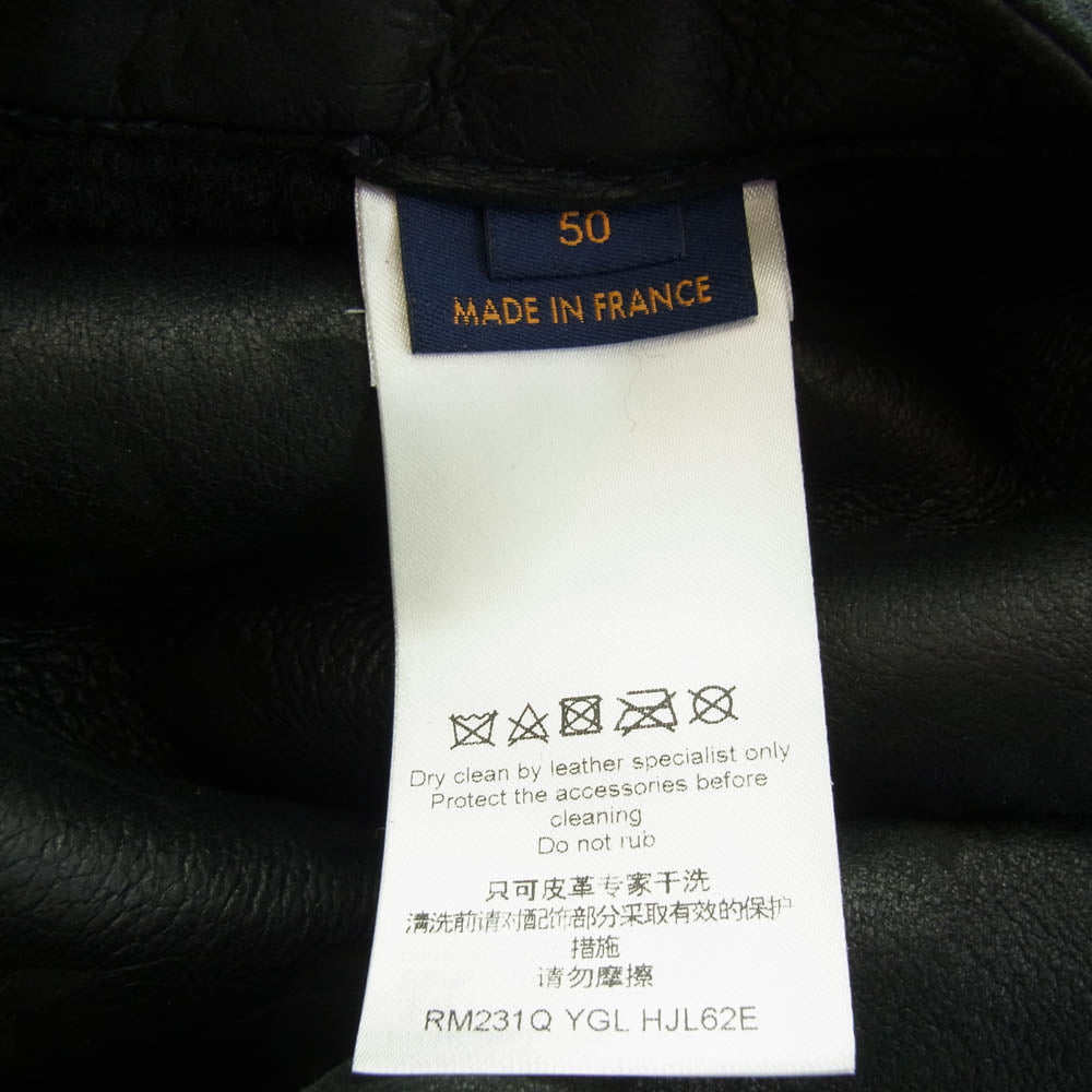 LOUIS VUITTON ルイ・ヴィトン 1AF639 モノグラム シアリング レザー ムートン ブルゾン ジャケット ブラック系 50【中古】