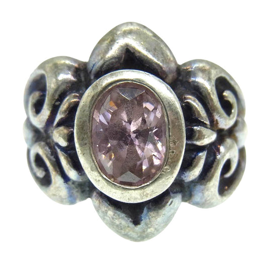 ROYAL ORDER ロイヤルオーダー FOREVER W / CRYSTAL PINK フォーエバー リング クリスタルピンク シルバー系 13号【中古】