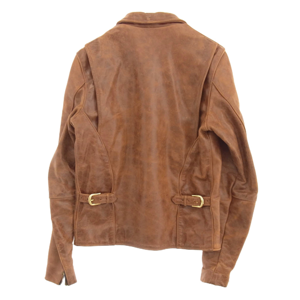 VANSON バンソン ENF OCTAGON エンフィールド オクタゴン レザー ライダース ジャケット ブラウン系 34【中古】