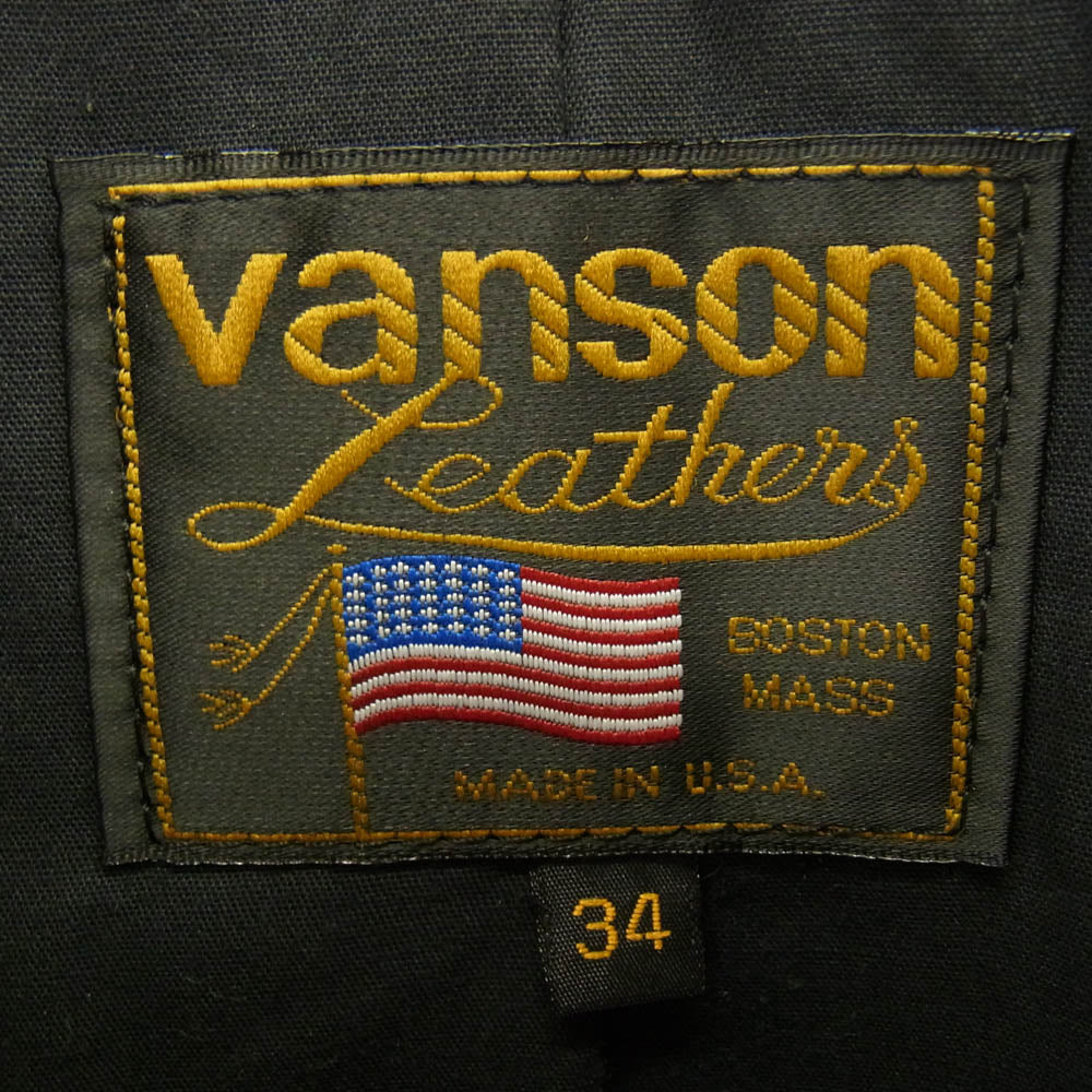 VANSON バンソン ENF OCTAGON エンフィールド オクタゴン レザー ライダース ジャケット ブラウン系 34【中古】