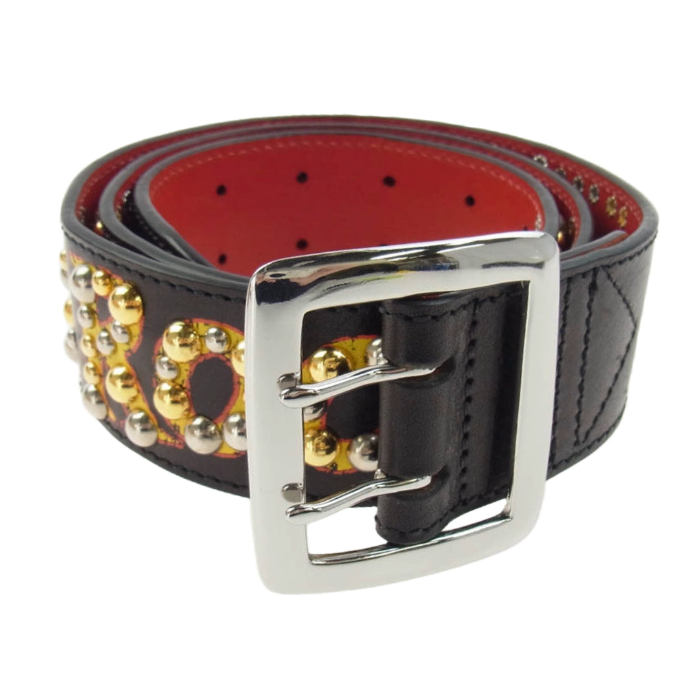 Lewis Leathers ルイスレザー × Guitar Wolf Belt ギターウルフ AVIAKIT Jet Rock n Roll スタッズ ベルト ブラック系 マルチカラー系 M【極上美品】【中古】