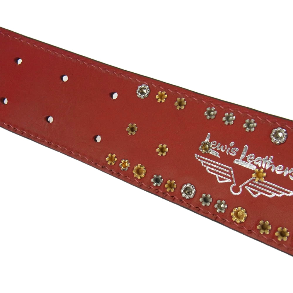 Lewis Leathers ルイスレザー × Guitar Wolf Belt ギターウルフ AVIAKIT Jet Rock n Roll スタッズ ベルト ブラック系 マルチカラー系 M【極上美品】【中古】