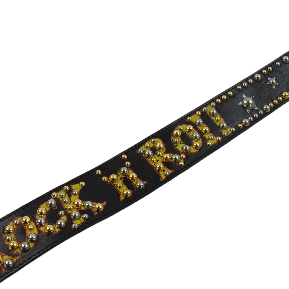 Lewis Leathers ルイスレザー × Guitar Wolf Belt ギターウルフ AVIAKIT Jet Rock n Roll スタッズ ベルト ブラック系 マルチカラー系 M【極上美品】【中古】