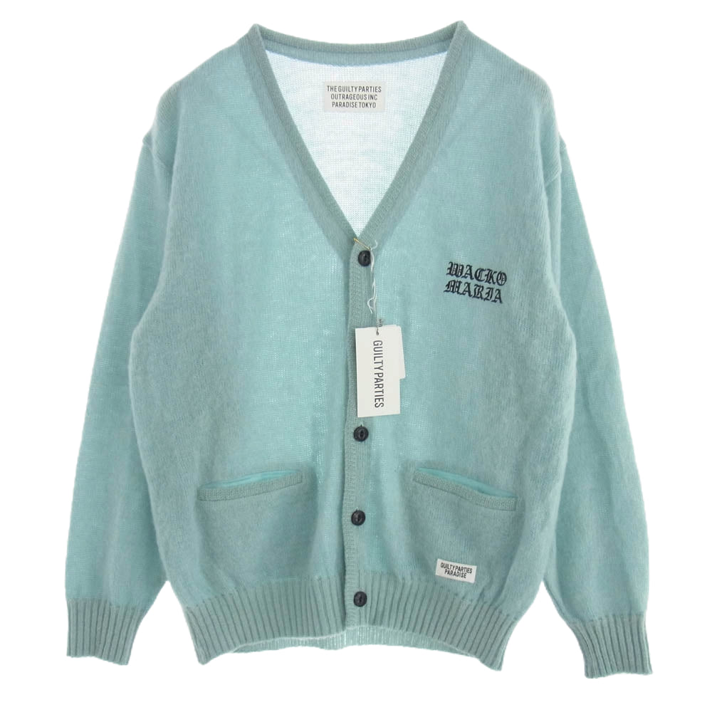 WACKO MARIA ワコマリア 24SS 24SS-WMS-WS01 MOHAIR KNIT CARDIGAN TYPE-2 モヘア カーディガン ライトブルー系 M【美品】【中古】