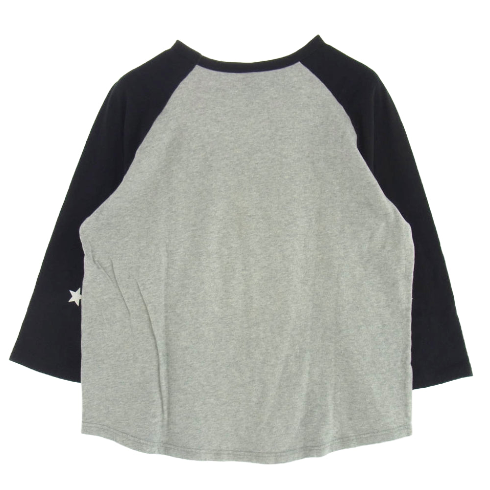 STUSSY ステューシー 7分丈 ラグランスリーブ カットソー Tシャツ グレー系 ブラック系 S【中古】