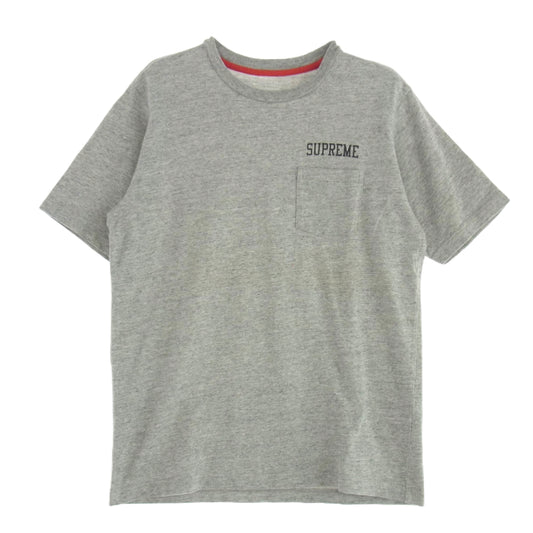 Supreme シュプリーム S/S Pocket Tee ロゴプリント ショートスリーブ 半袖 ポケット Tシャツ グレー系 M【中古】