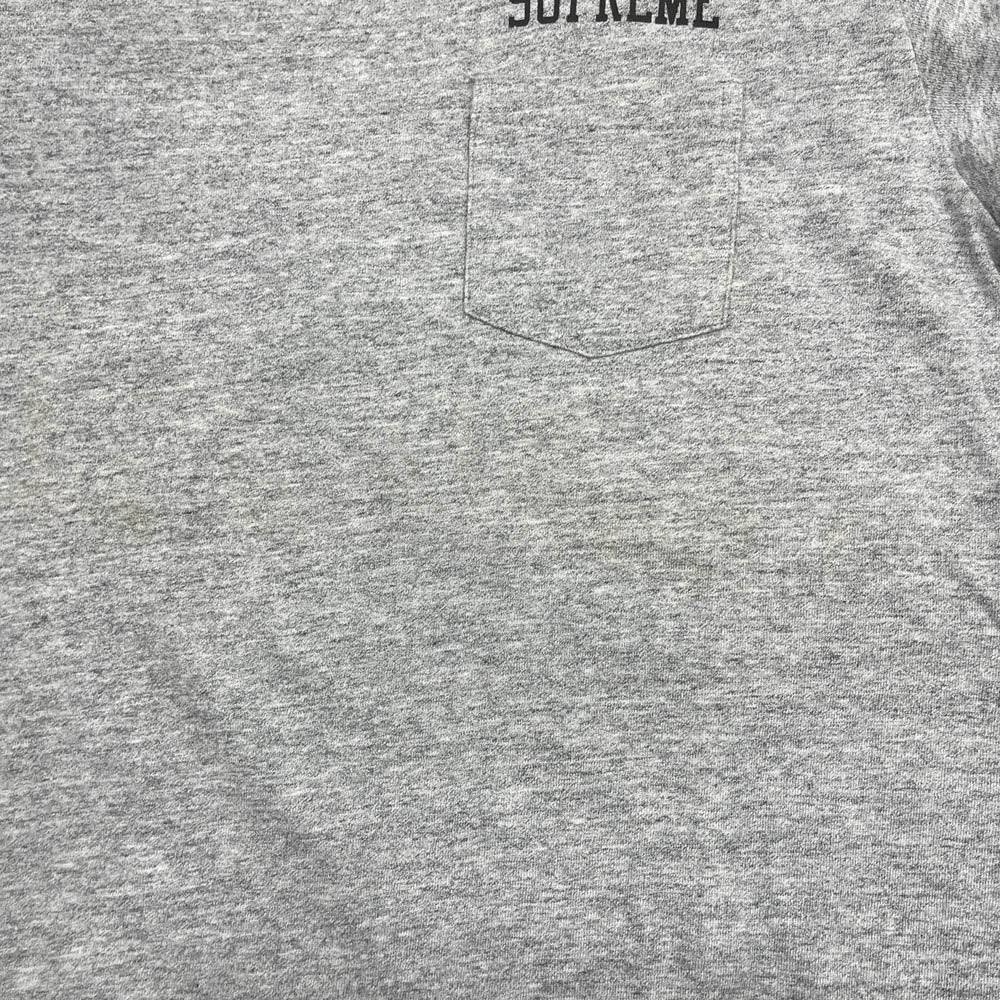 Supreme シュプリーム S/S Pocket Tee ロゴプリント ショートスリーブ 半袖 ポケット Tシャツ グレー系 M【中古】