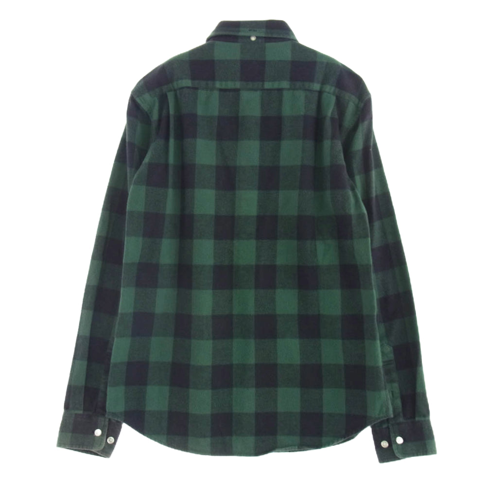 Supreme シュプリーム Buffalo Check Shirt 初期 ブロック チェック 長袖 ネル シャツ グリーン系 S【中古】