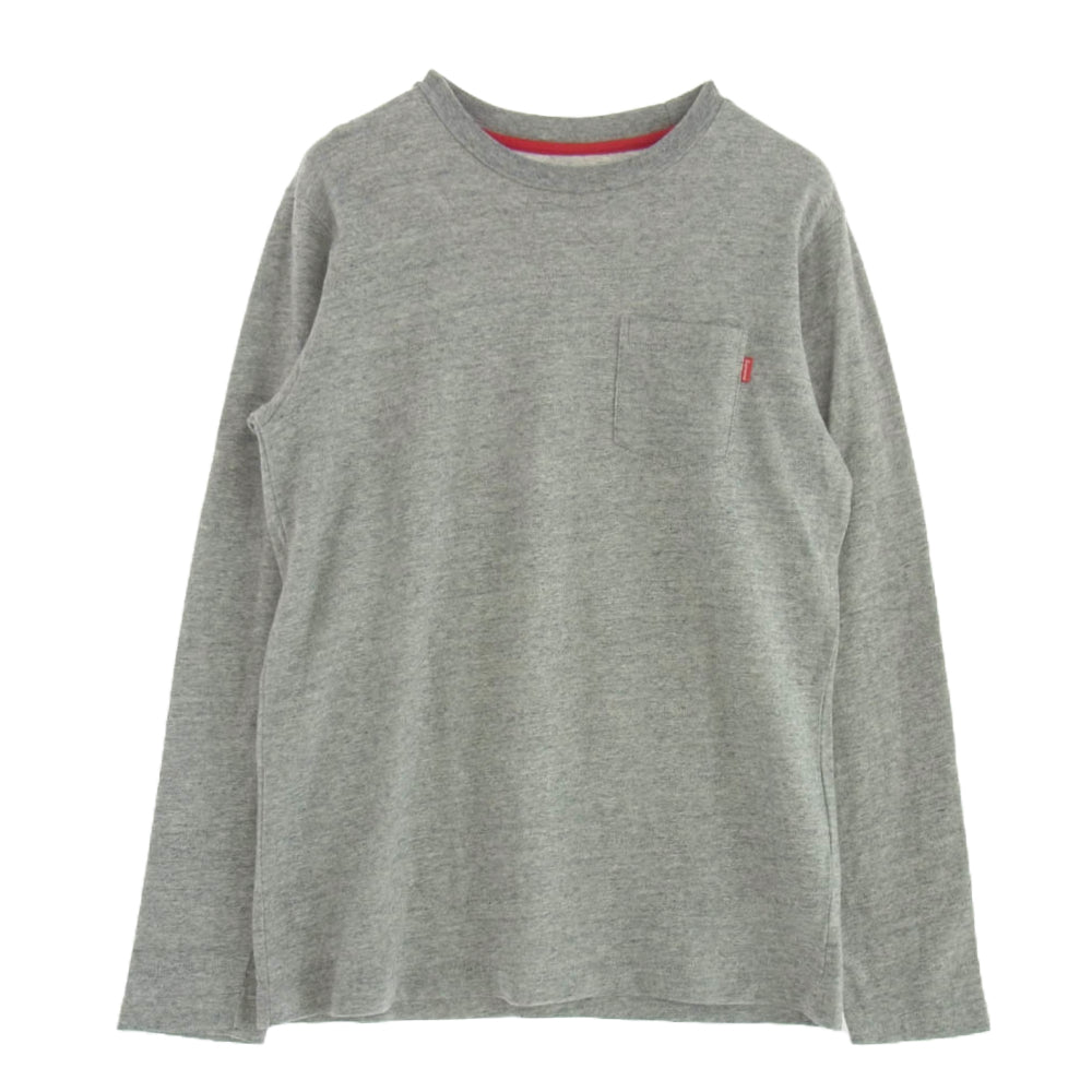 Supreme シュプリーム L/S Pocket Tee ピスタグ 長袖 ロングスリーブ ポケット Tシャツ グレー系 S【中古】
