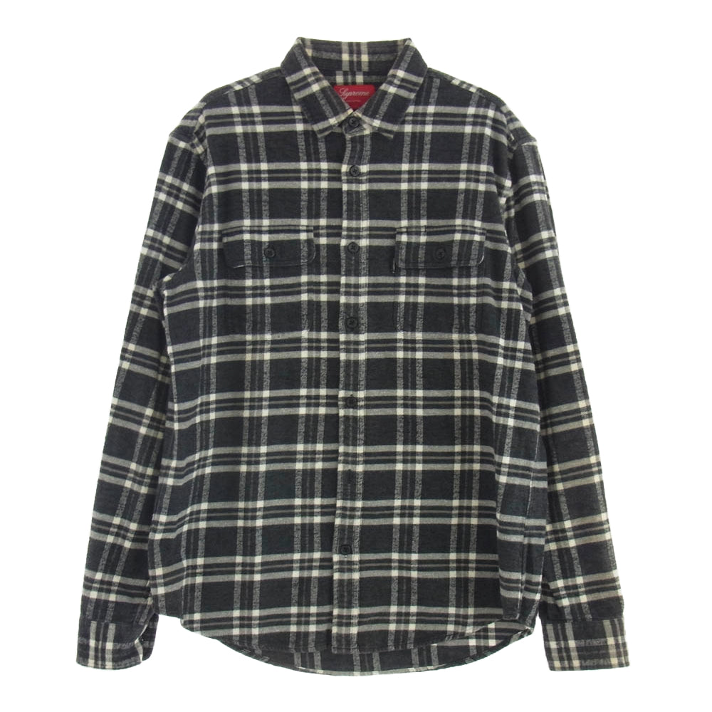 Supreme シュプリーム tartan flannel shirt チェック ネルシャツ グレー系 M【中古】