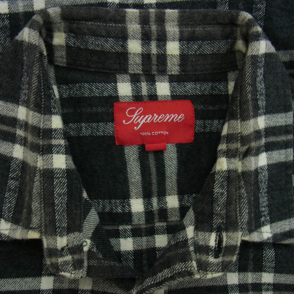 Supreme シュプリーム tartan flannel shirt チェック ネルシャツ グレー系 M【中古】