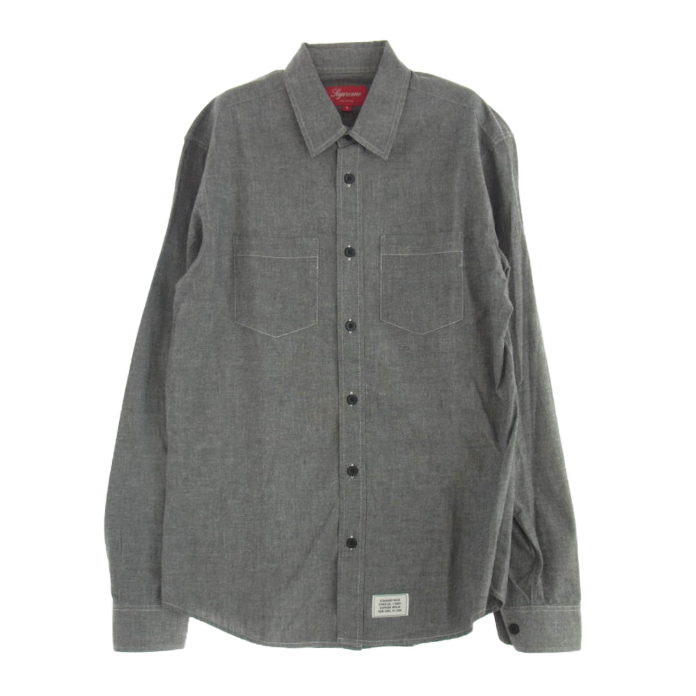 Supreme シュプリーム Ltweight Chambray Work Shirt ライトウェイト シャンブレー 長袖 ワークシャツ グレー系 S【中古】