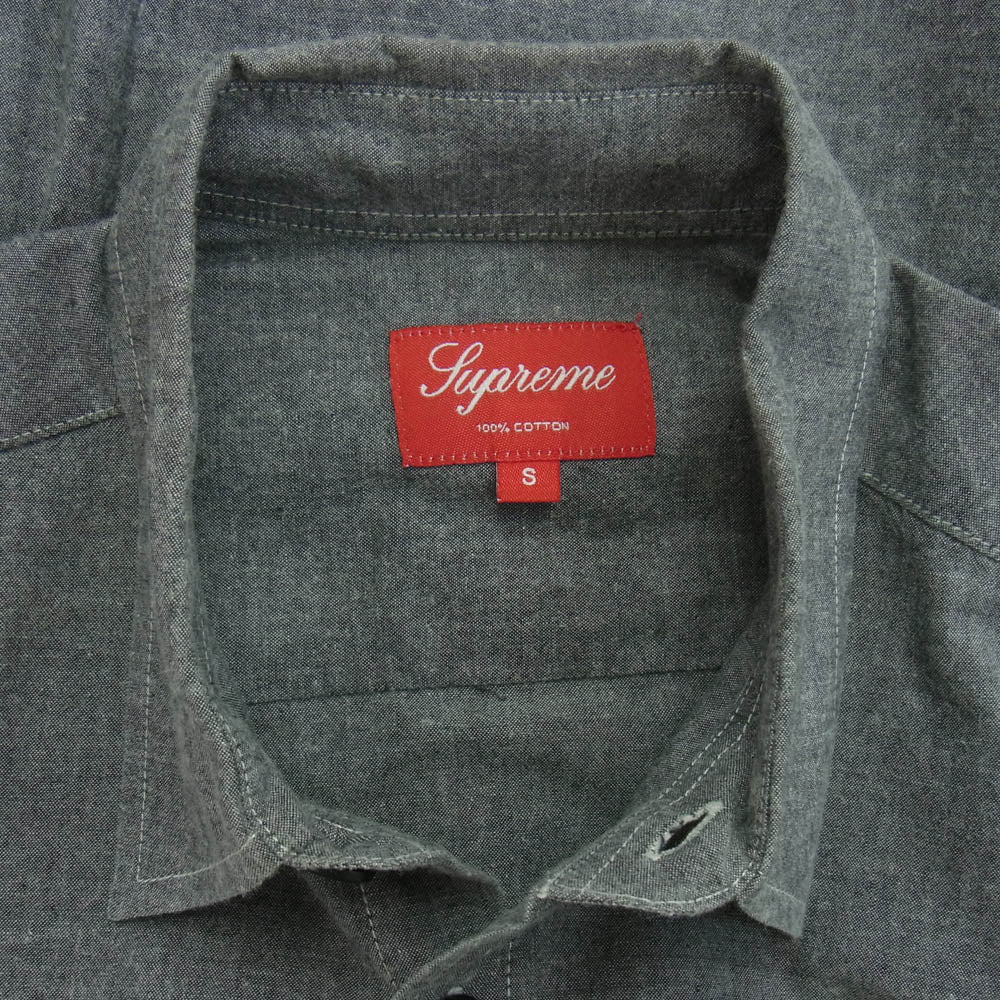 Supreme シュプリーム Ltweight Chambray Work Shirt ライトウェイト シャンブレー 長袖 ワークシャツ グレー系 S【中古】