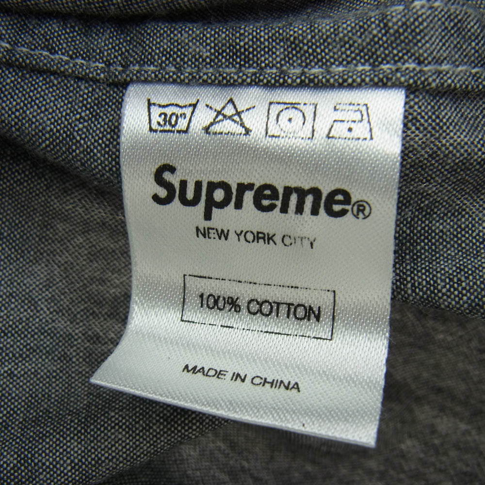 Supreme シュプリーム Ltweight Chambray Work Shirt ライトウェイト シャンブレー 長袖 ワークシャツ グレー系 S【中古】