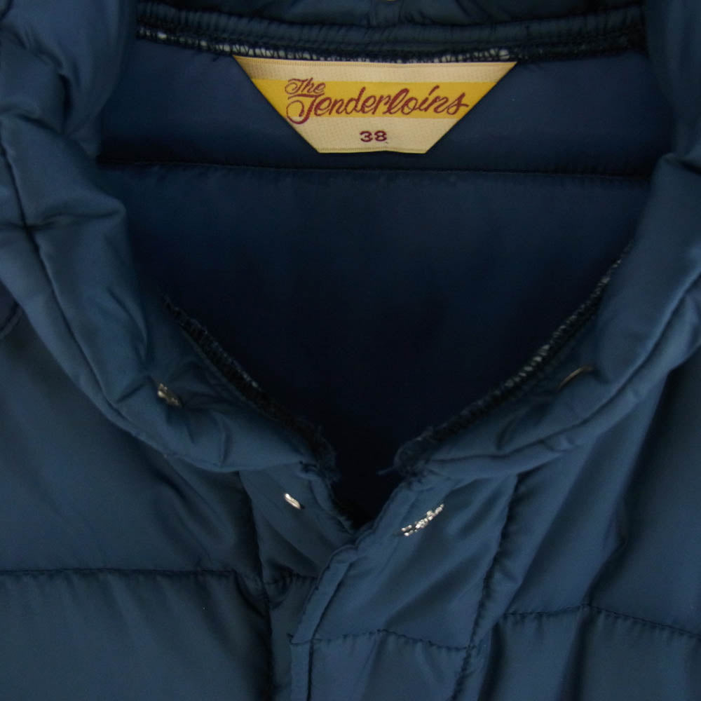 TENDERLOIN テンダーロイン T-NRA JACKET ナイロン パディング ロゴワッペン付 中綿 ジャケット ブルー系 38【中古】