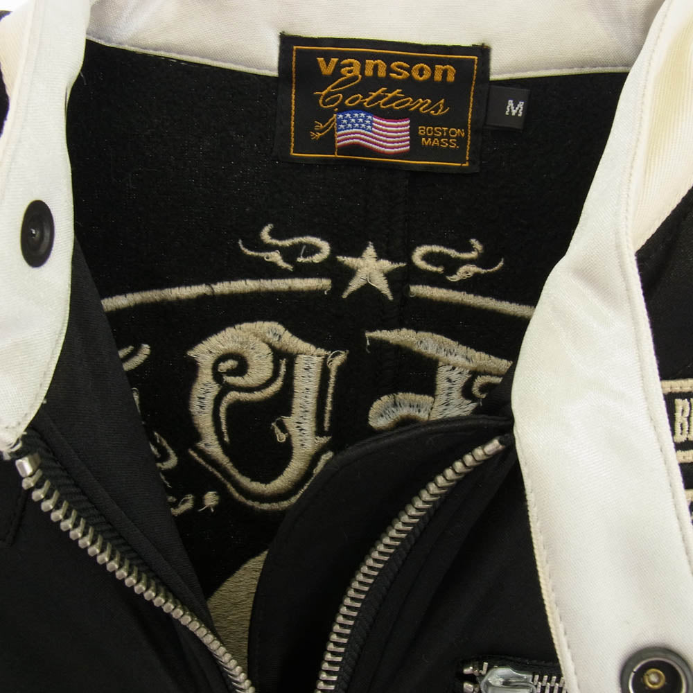 VANSON バンソン × 武装戦線 T.F.O.A 裏フリース ボンディング シングル ライダース ジャケット ブラック系 M【中古】
