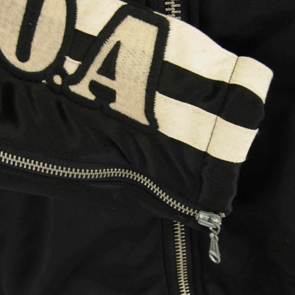 VANSON バンソン × 武装戦線 T.F.O.A 裏フリース ボンディング シングル ライダース ジャケット ブラック系 M【中古】