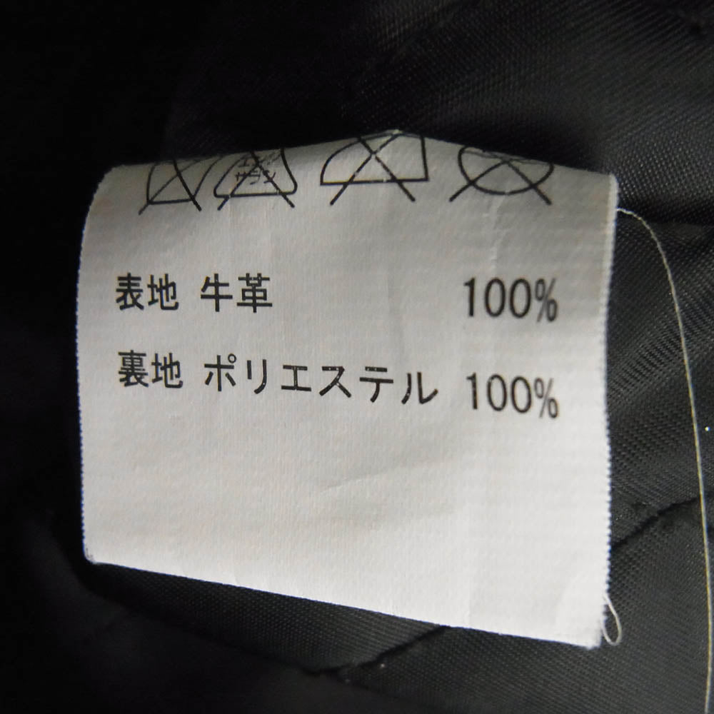 クロップドヘッズ × CROWS クローズ T.F.O.A 武装戦線 襟付き シングル ライダース ジャケット レザー 牛革 ブラック系 36【中古】