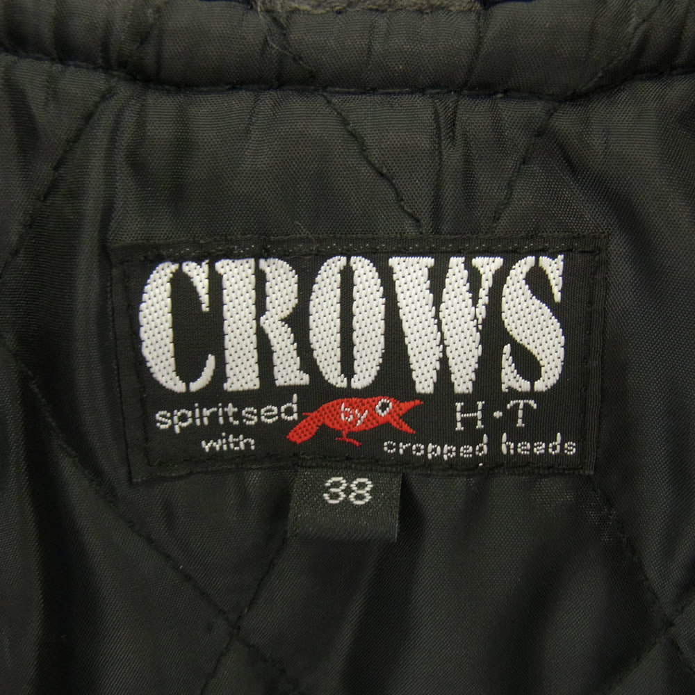 クロップドヘッズ × CROWS クローズ WORST ワースト デスラビット KKK 姫川敬モデル ダブル ライダース ジャケット レザー 牛革 ブラック系 38【中古】