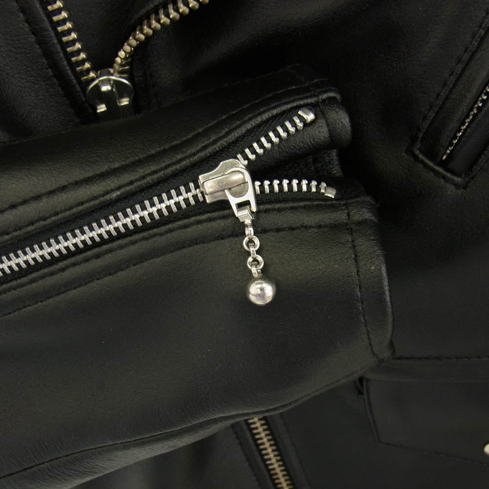 クロップドヘッズ × CROWS クローズ WORST ワースト デスラビット KKK 姫川敬モデル ダブル ライダース ジャケット レザー 牛革 ブラック系 38【中古】