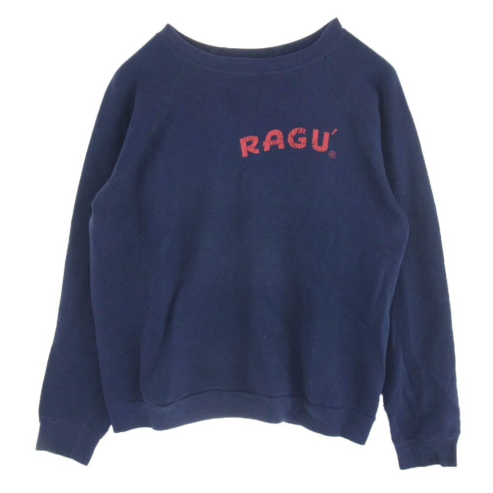 ヴィンテージ ヴィンテージ RAGU ラグーソース 企業ロゴ プリント スウェット ネイビー系【中古】