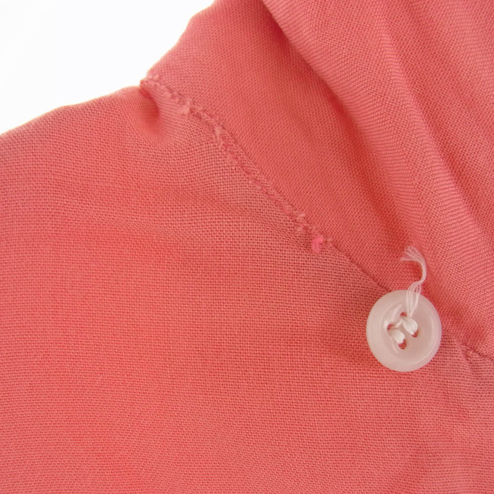 モンテカルロ 60's～70's レーヨン 開襟 シャツ 長袖 サーモンピンク系【中古】