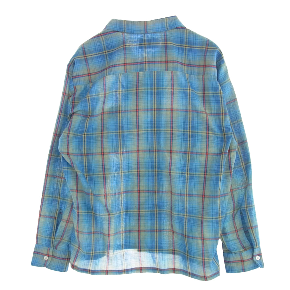 ペンリー 60's～70's チェック柄 開襟 襟芯 シャツ 長袖 マルチカラー系 M【中古】