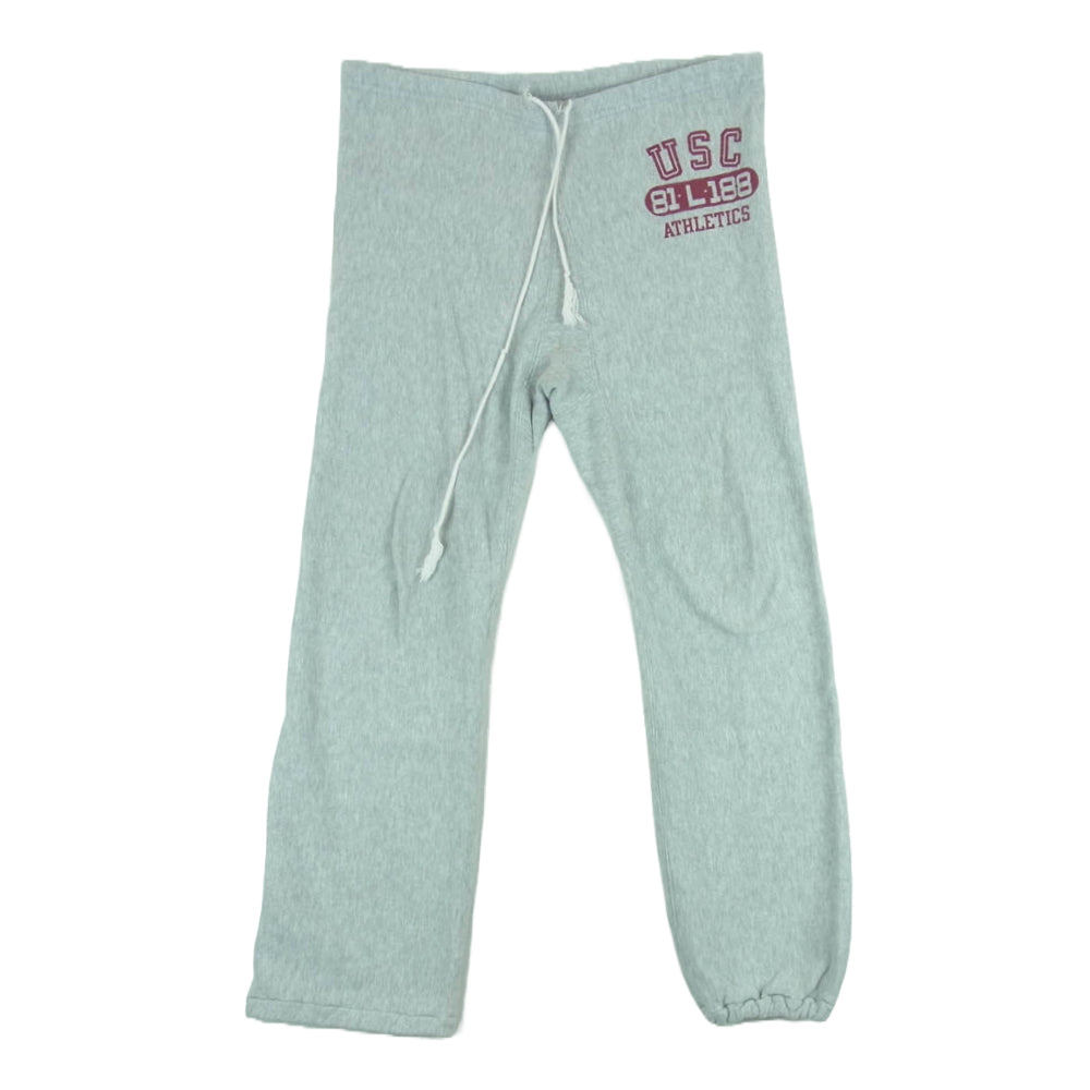 Champion チャンピオン 80s 90s トリコタグ リバースウィーブ カレッジプリント スウェット パンツ グレー系 L【中古】