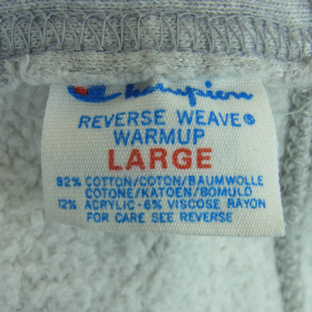 Champion チャンピオン 80s 90s トリコタグ リバースウィーブ カレッジプリント スウェット パンツ グレー系 L【中古】