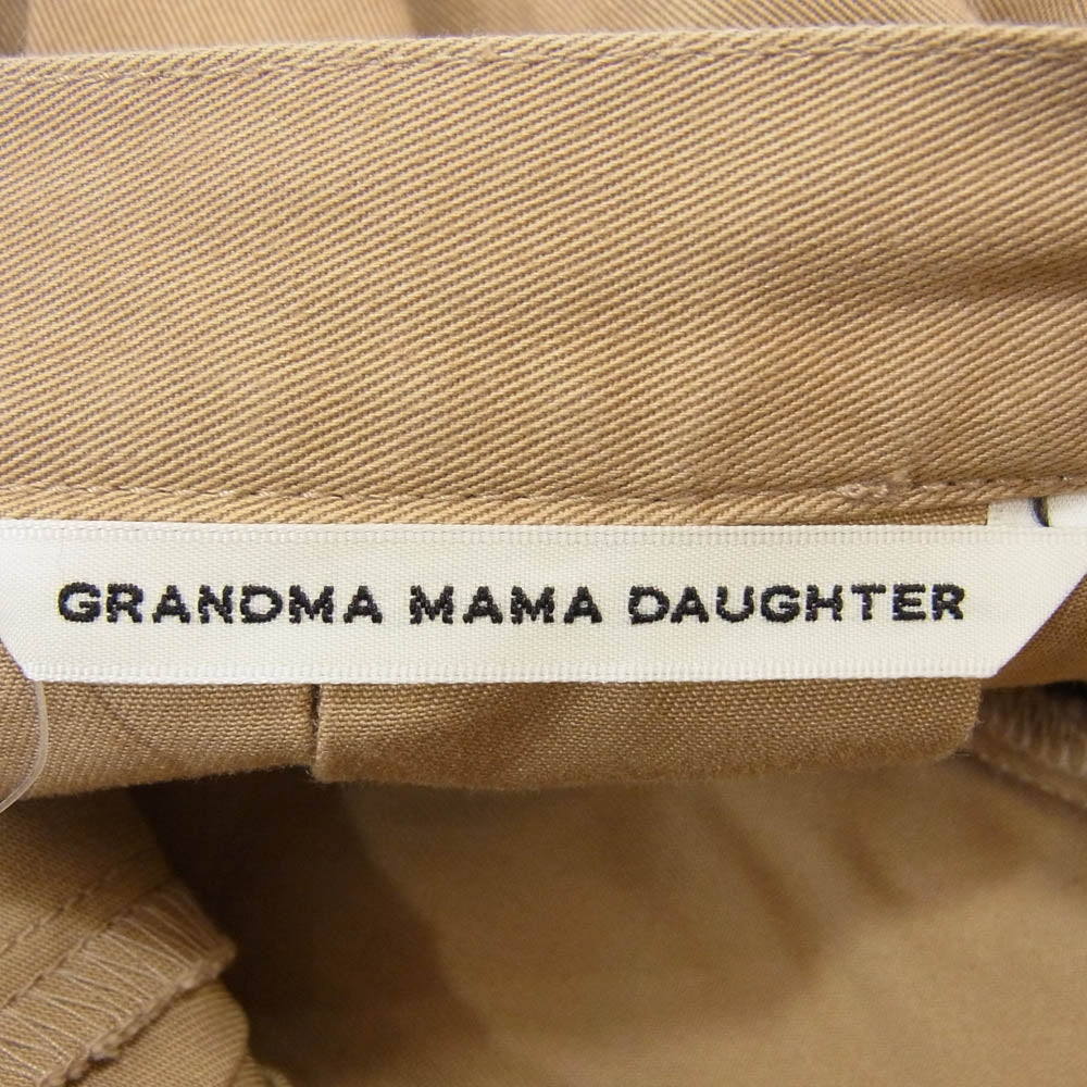 グランマ ママ ドーター GK001-160429 チノクロス ワイド プリーツ スカート ブラウン系  0 【中古】