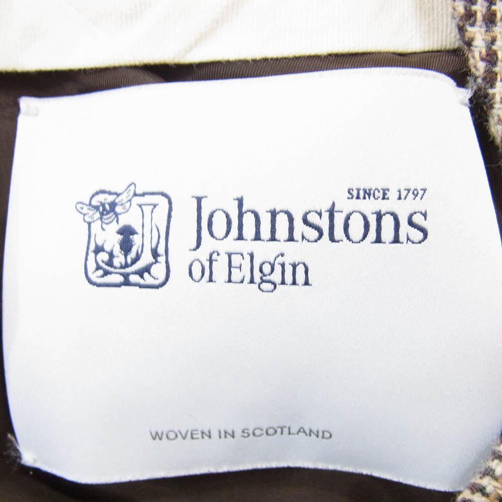 UNITED ARROWS ユナイテッドアローズ 1514-202-4387 Johnstons of Elgin ジョンストンズオブエルガン チェック柄 スラックスパンツ ブラウン系 36【中古】
