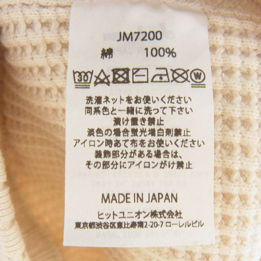 ジャックマン JM7200 Waffle Mid-neck ワッフル ミッドネック カットソー ベージュ系 M【中古】