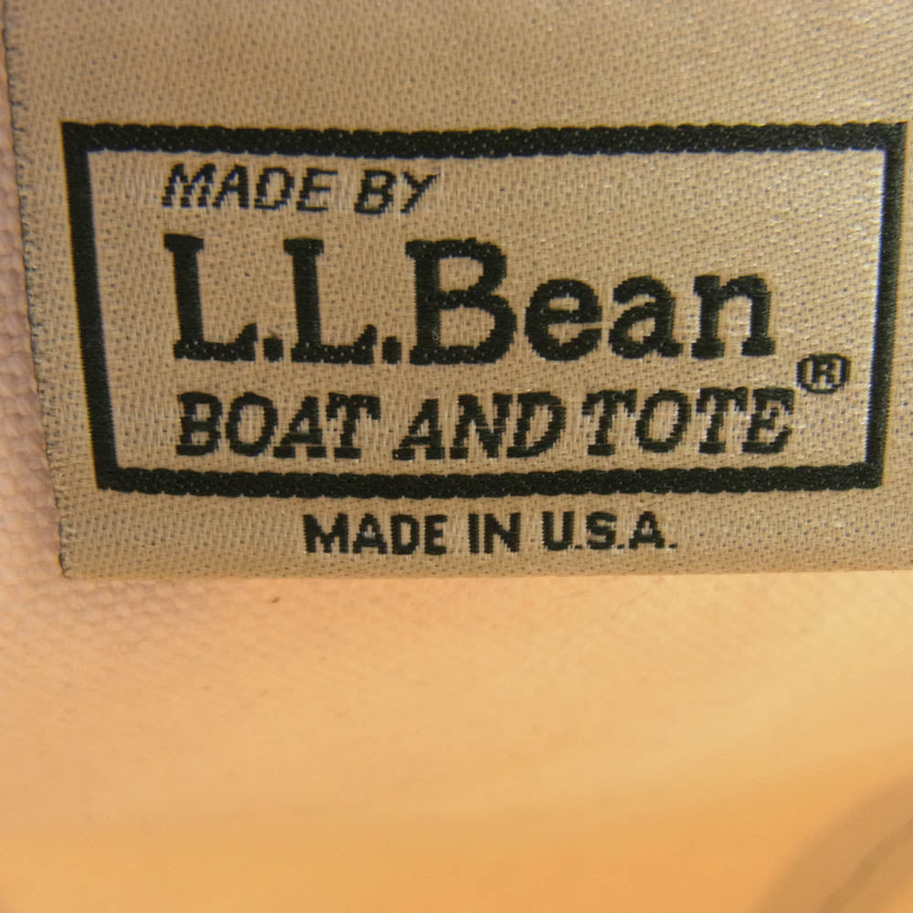L.L.Bean エルエルビーン USA製 BOAT AND TOTE ボートアンドトート ラージ 大容量 キャンバス トートバッグ オフホワイト系 ネイビー系【中古】