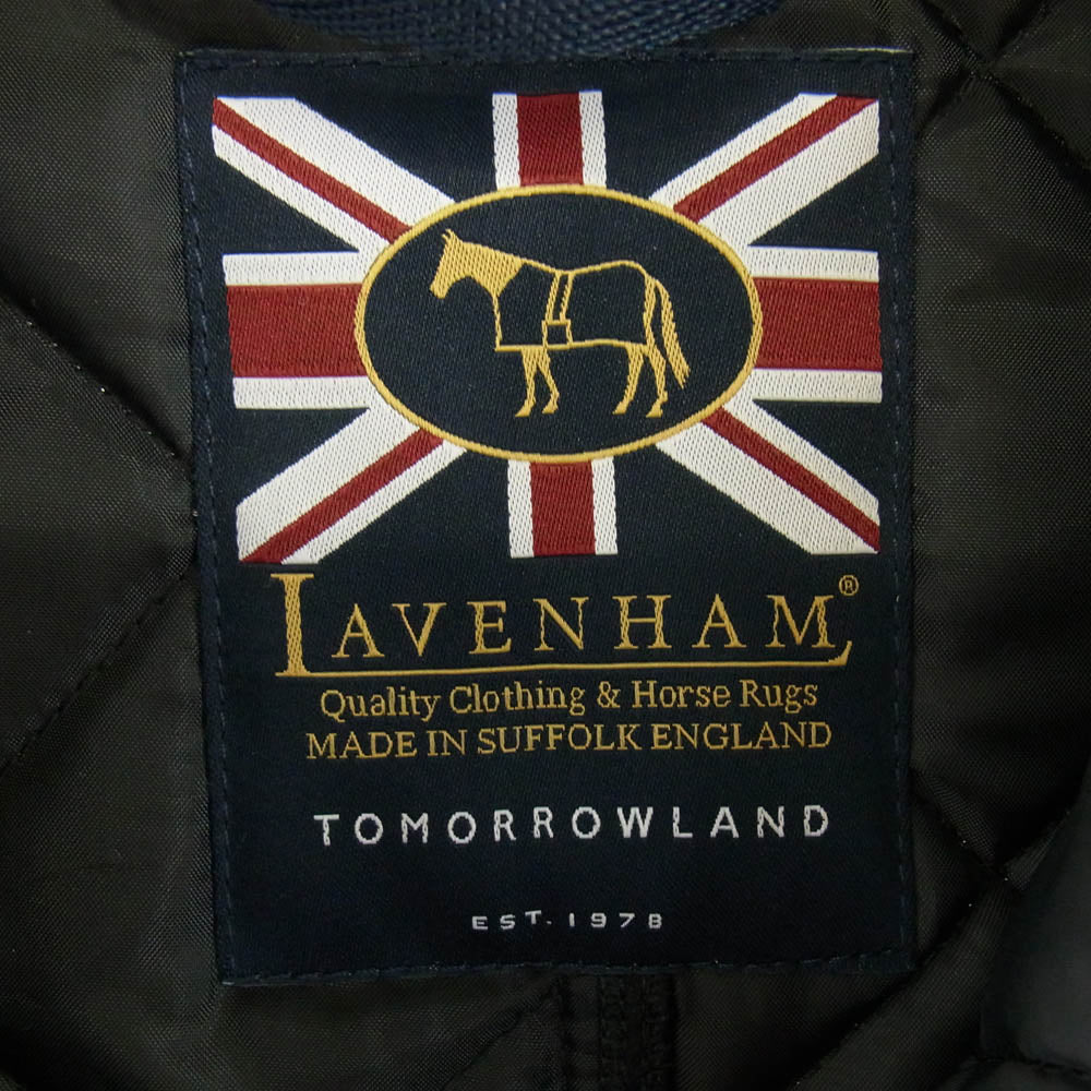 LAVENHAM ラベンハム TOMORROWLAND トゥモローランド別注 襟コーデュロイ 中綿 キルティング ジャケット コート ブラック系 S【中古】