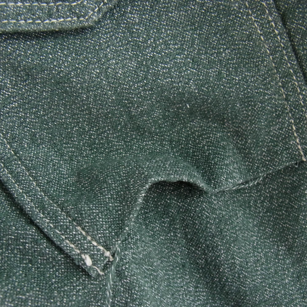 The REAL McCOY'S ザリアルマッコイズ DOUBLE DIAMOND ダブルダイヤモンド チンスト付き シャンブレー 長袖 ワークシャツ グリーン系 17【中古】