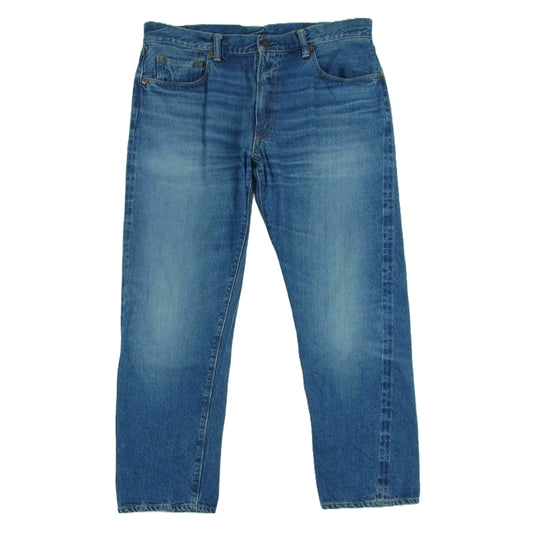 WAREHOUSE ウエアハウス Lot.1105 ジップフライ レッドライン 赤耳 ユーズド加工 ストレート デニム パンツ インディゴブルー系 W38【中古】