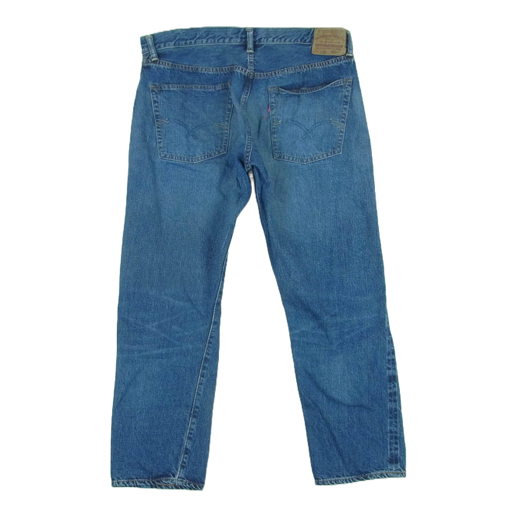 WAREHOUSE ウエアハウス Lot.1105 ジップフライ レッドライン 赤耳 ユーズド加工 ストレート デニム パンツ インディゴブルー系 W38【中古】