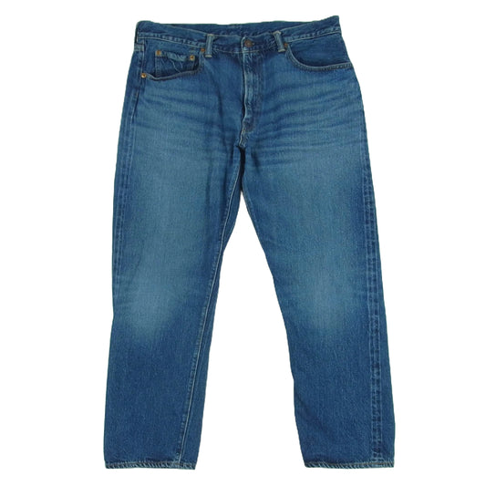 WAREHOUSE ウエアハウス Lot.1105 ジップフライ レッドライン 赤耳 ユーズド加工 ストレート デニム パンツ インディゴブルー系 W38【中古】
