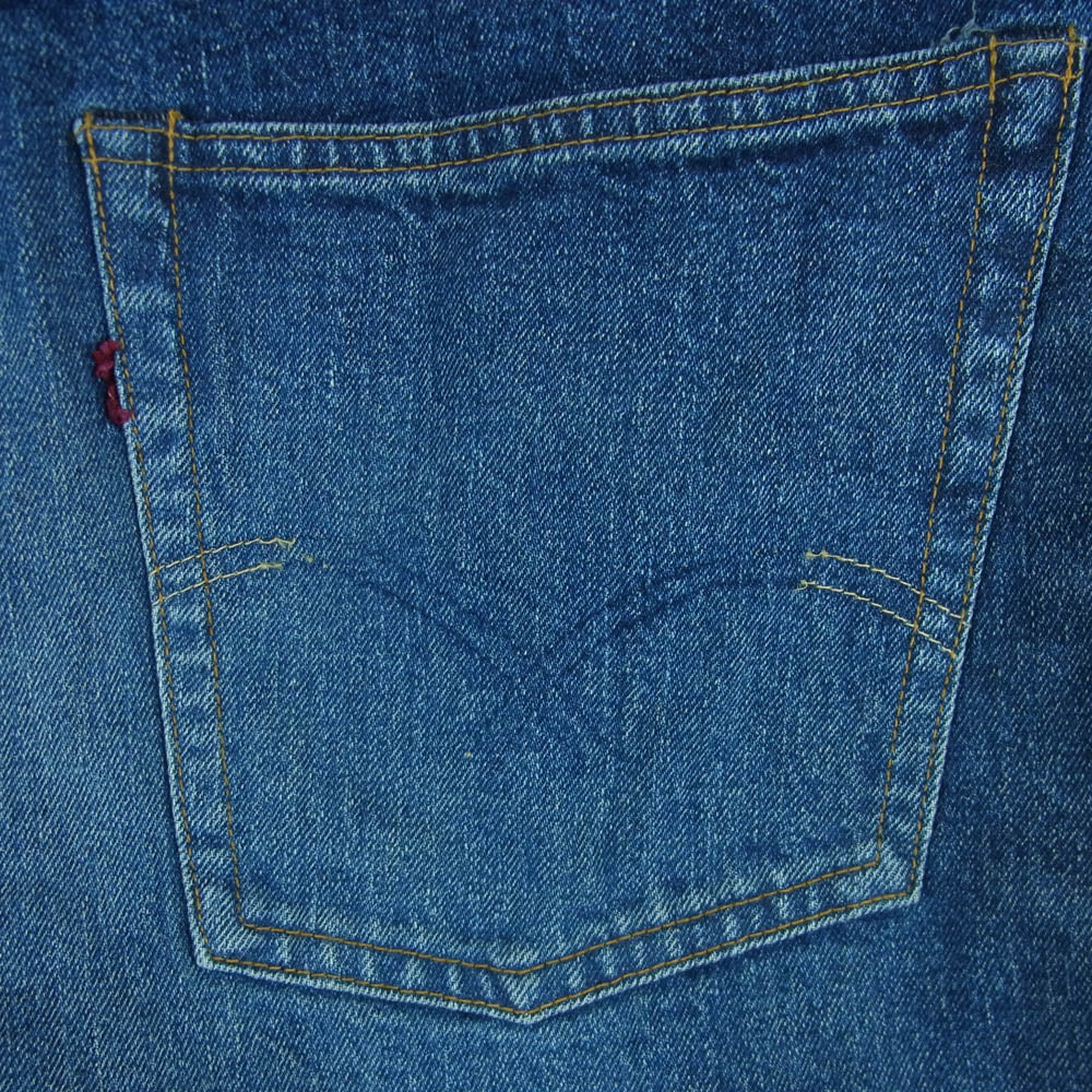 WAREHOUSE ウエアハウス Lot.1105 ジップフライ レッドライン 赤耳 ユーズド加工 ストレート デニム パンツ インディゴブルー系 W38【中古】