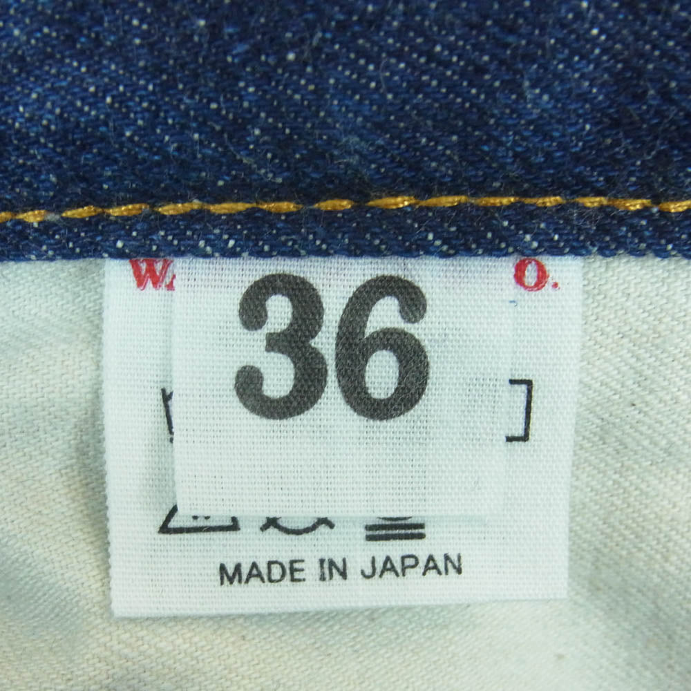 WAREHOUSE ウエアハウス Lot.1105 ジップフライ レッドライン 赤耳 ストレート デニム パンツ インディゴブルー系 W36 L32【中古】