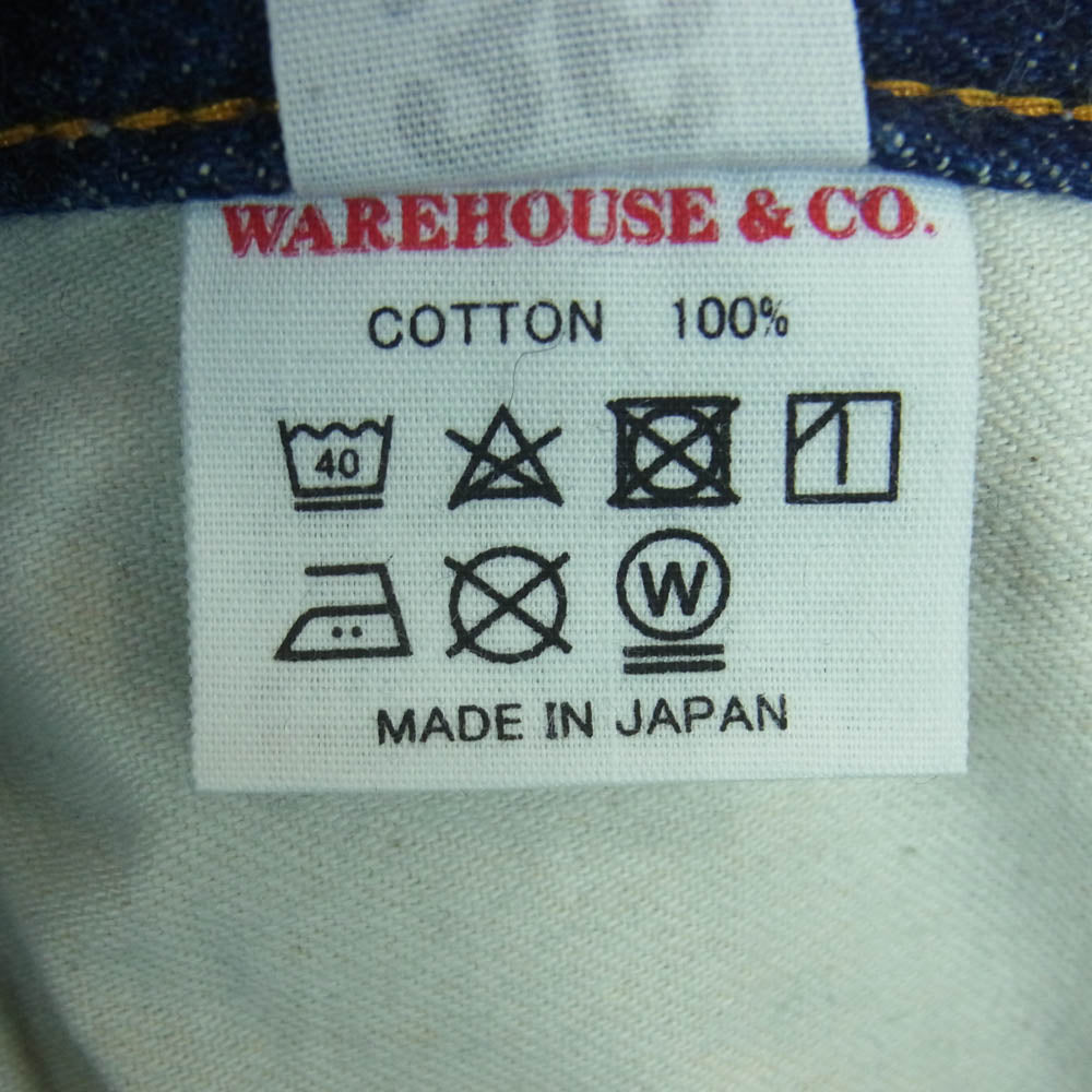 WAREHOUSE ウエアハウス Lot.1105 ジップフライ レッドライン 赤耳 ストレート デニム パンツ インディゴブルー系 W36 L32【中古】