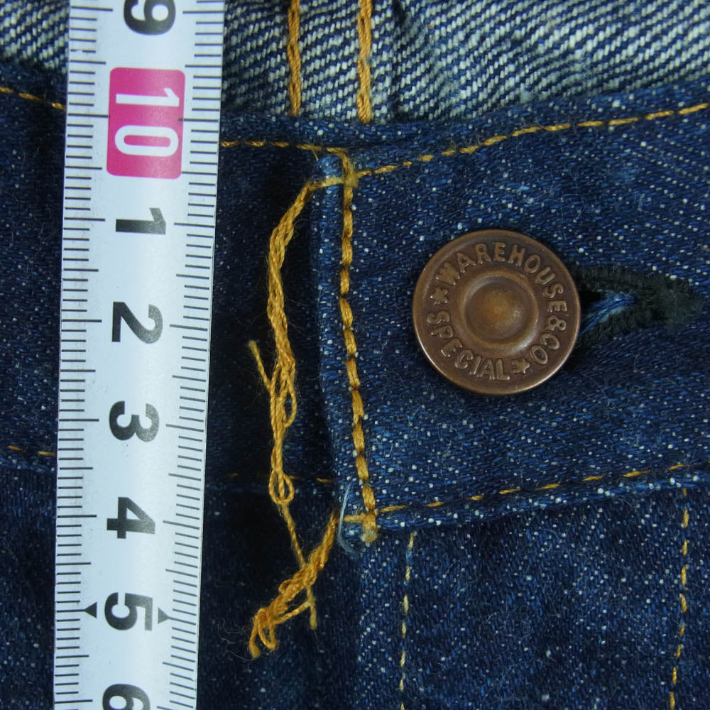 WAREHOUSE ウエアハウス Lot.1105 ジップフライ レッドライン 赤耳 ストレート デニム パンツ インディゴブルー系 W36 L32【中古】