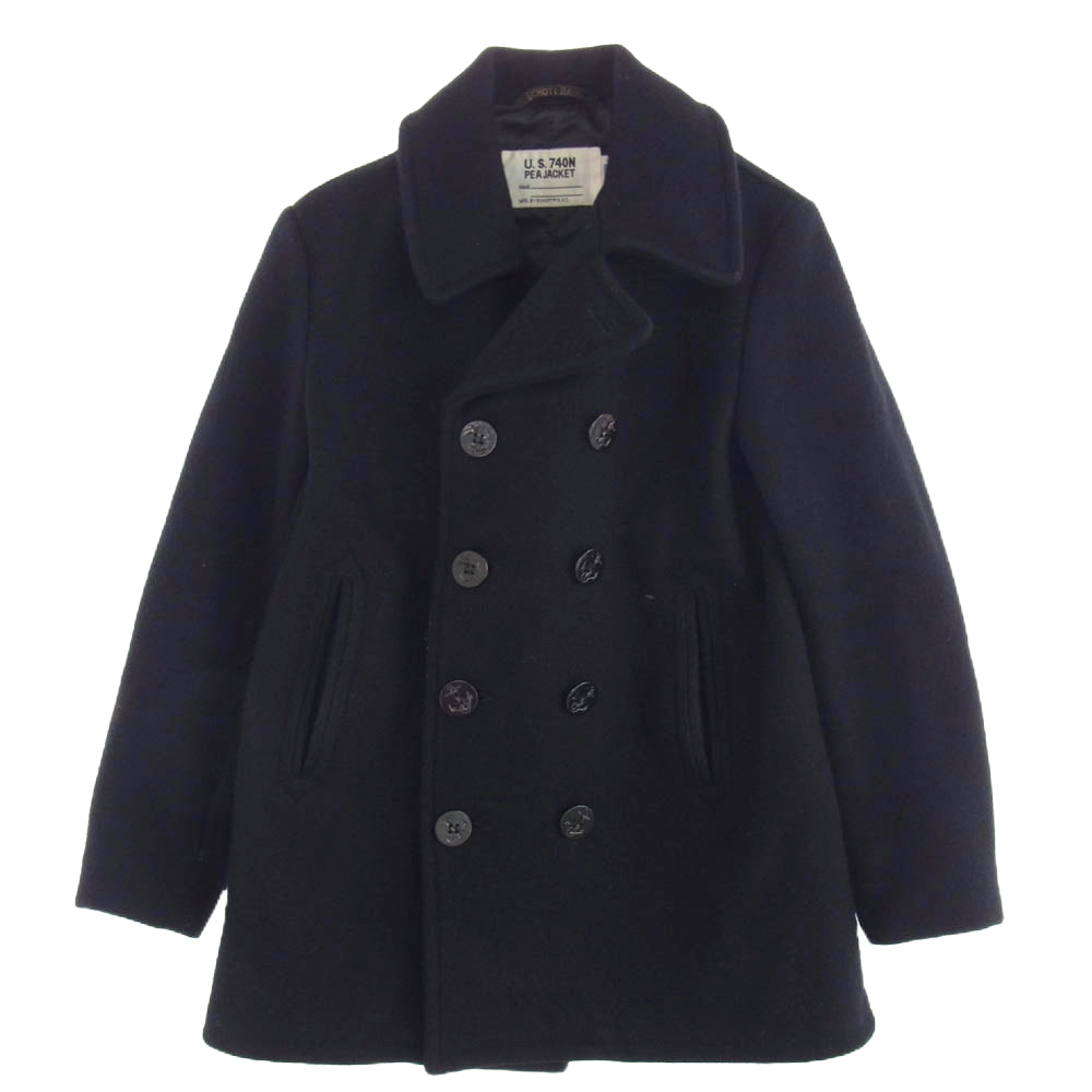 schott ショット 7477 USA製 PEA JACKET ピージャケット ピーコート ブラック系 M【中古】